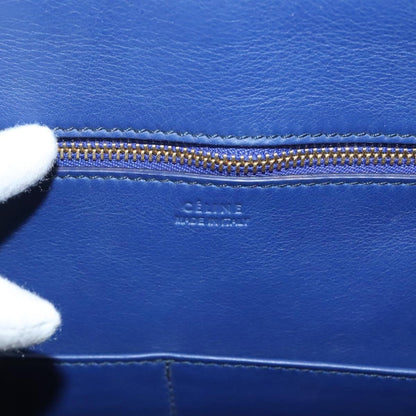 Celine Tie Knot Tote Smooth Leather, NAVY, LEATHER, Handbag