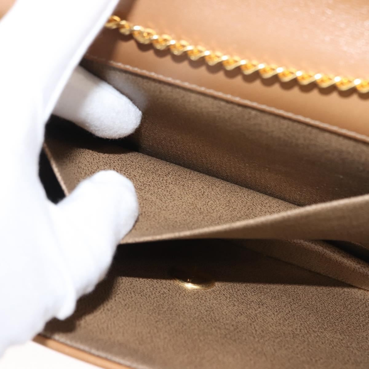 Christian Dior Vintage CD Chain Flap Shoulder Bag Leather, BEIGE, LEATHER, Shoulder bag