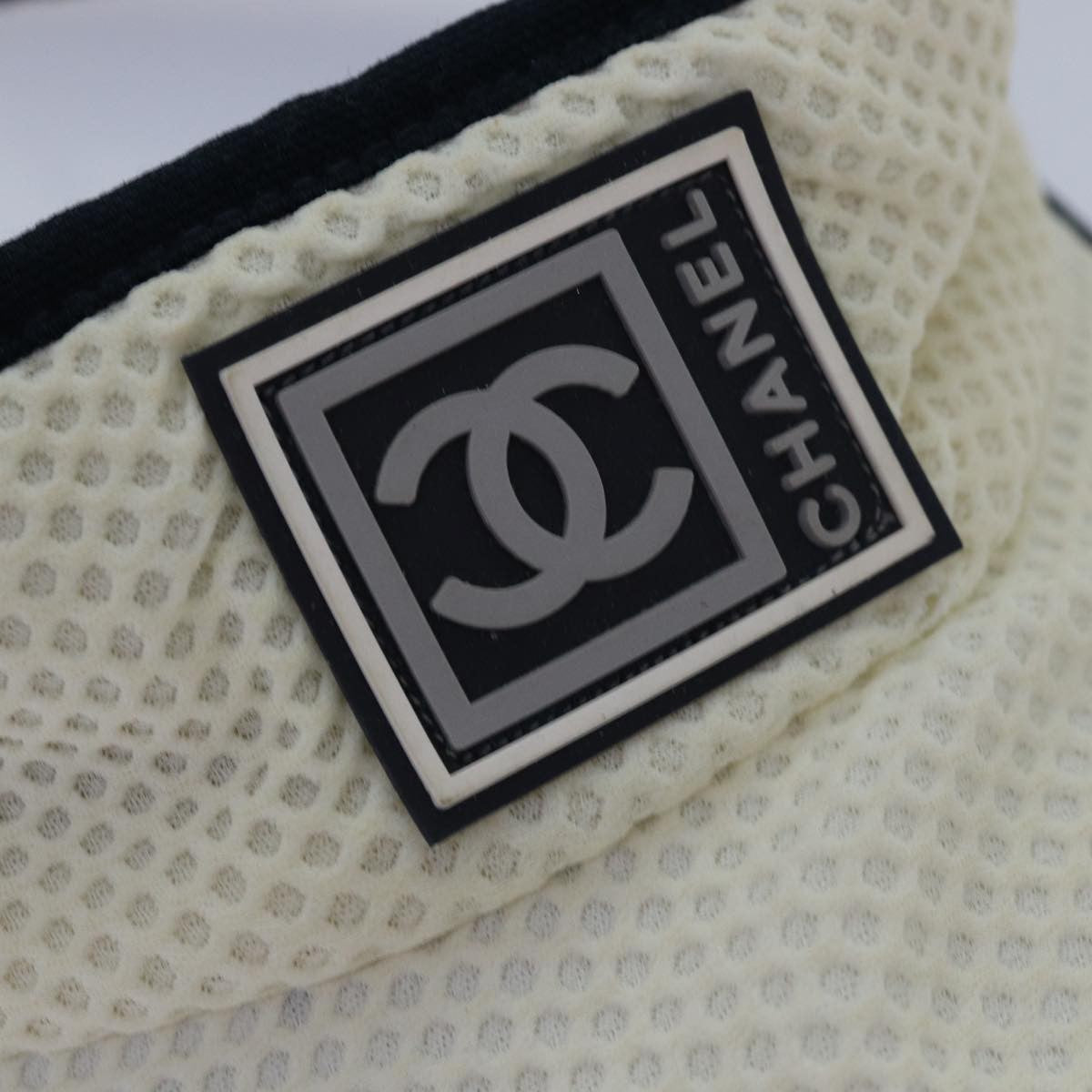 Chanel Sport Line CC Casket Hat Cotton, WHITE, COTTON, Head accessory