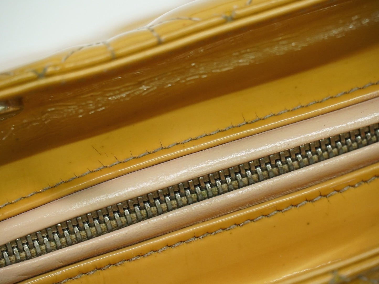 Christian Dior Vintage Lady Dior Bag Cannage Quilt Patent, BEIGE, PATENT_LEATHER, Handbag