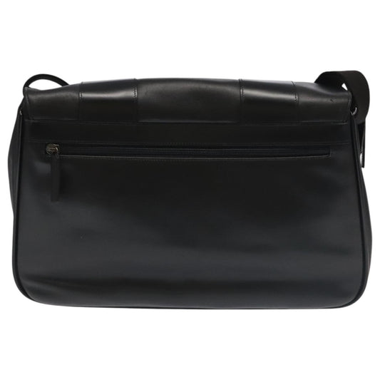 Versace Messenger Bag Leather, BLACK, LEATHER, Shoulder bag