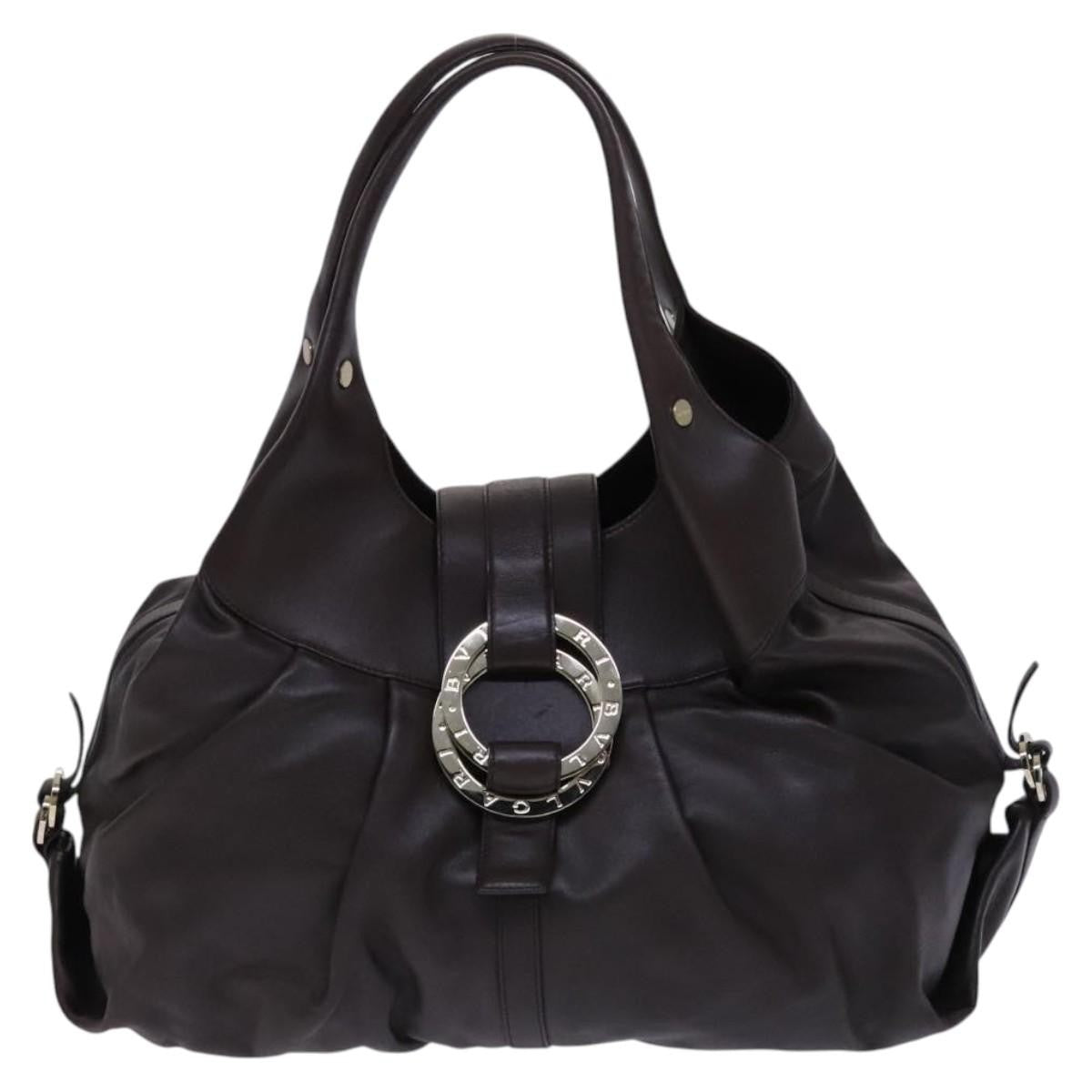 Bvlgari Chandra Hobo Leather, BROWN, LEATHER, Handbag