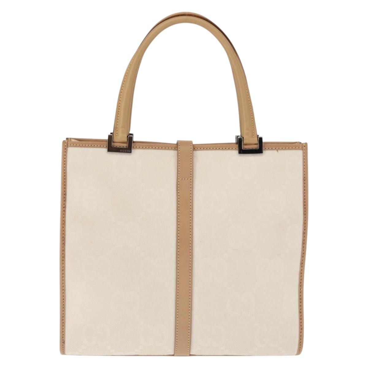 Gucci Vintage Jackie Handbag Canvas, BEIGE, CANVAS, Handbag