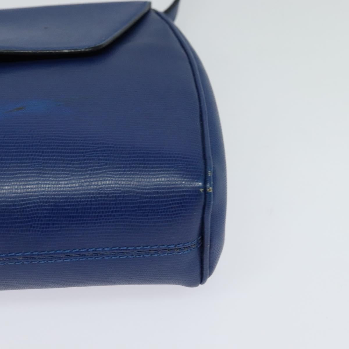 Celine Vintage Circle Logo Crossbody Bag Leather, BLUE, LEATHER, Crossbody bag