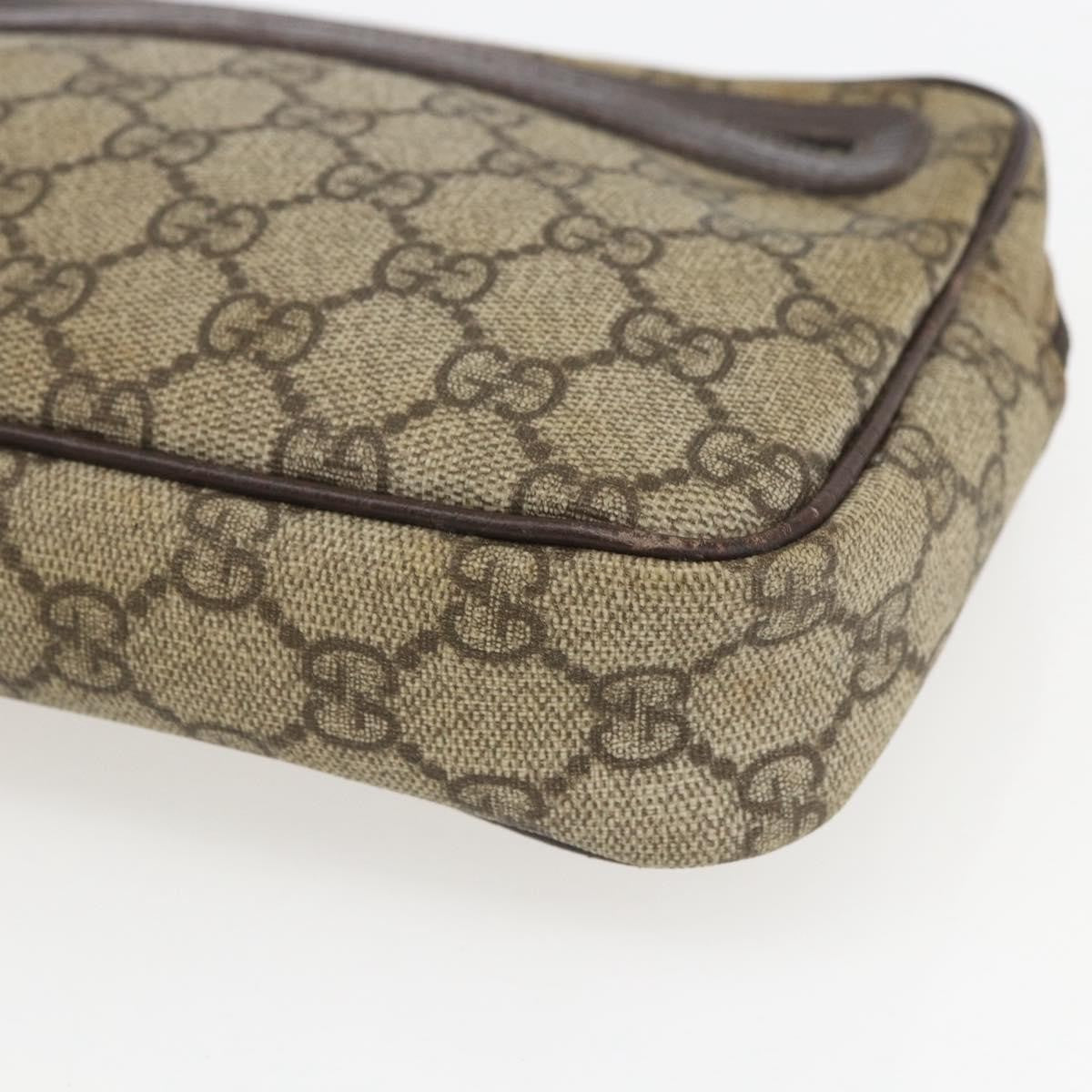 Gucci Wristlet Clutch GG Coated Canvas, BEIGE, CANVAS, Clutche & pouche