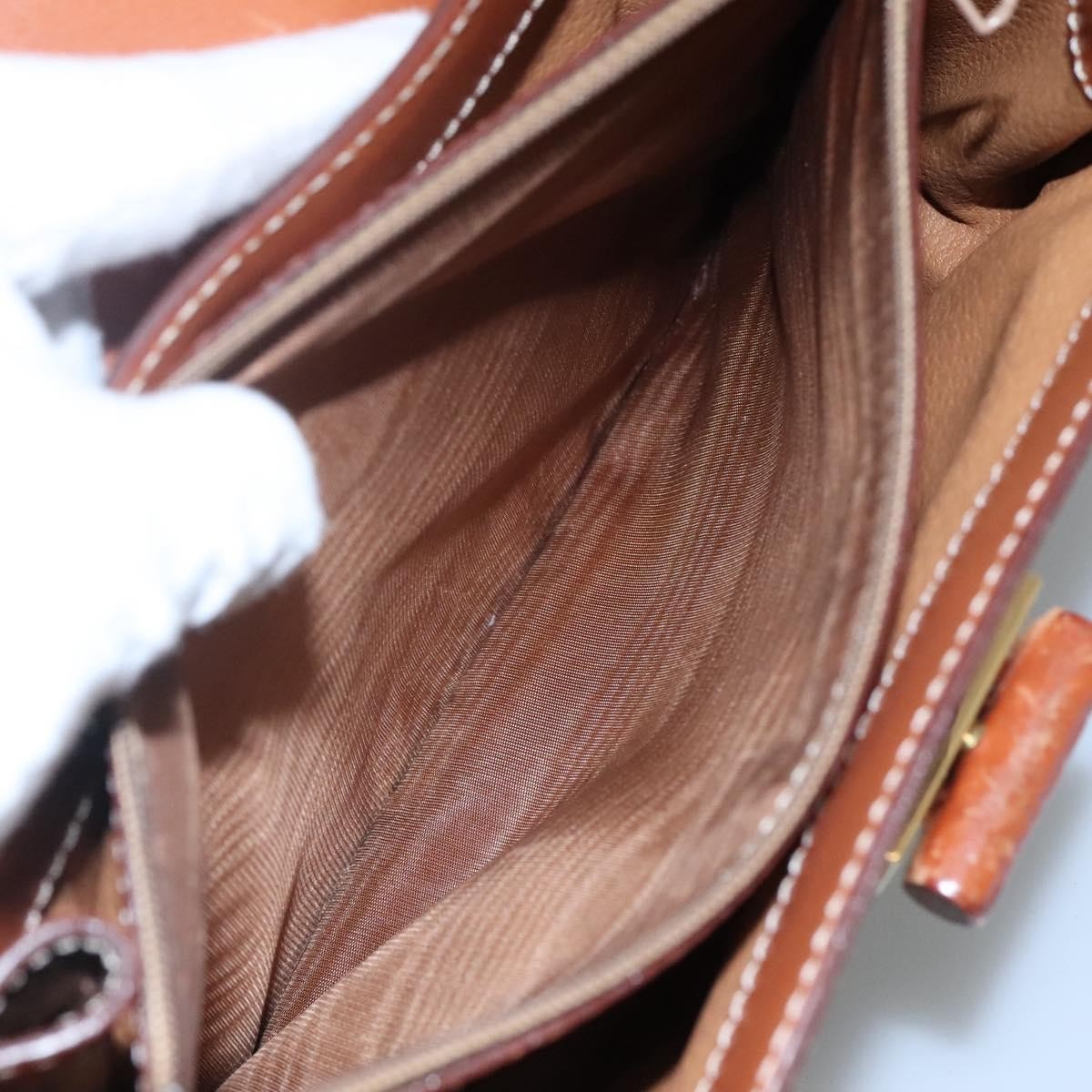 Celine Vintage Convertible Top Handle Bag Macadam Coated Canvas, BROWN, CANVAS, Handbag