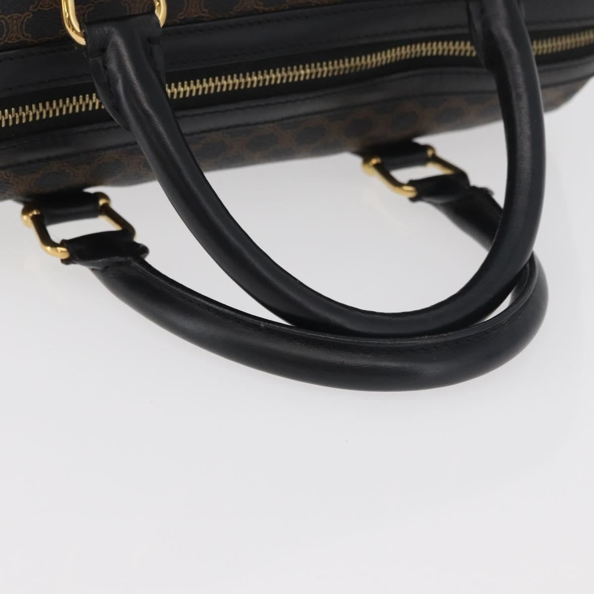 Celine Vintage Duffle Bag Macadam Coated Canvas, Black, Canvas, Handbag