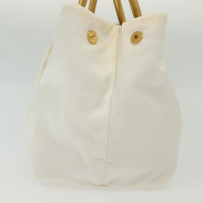 Prada Bow Tote Tessuto with Leather, WHITE, NYLON, Tote bag