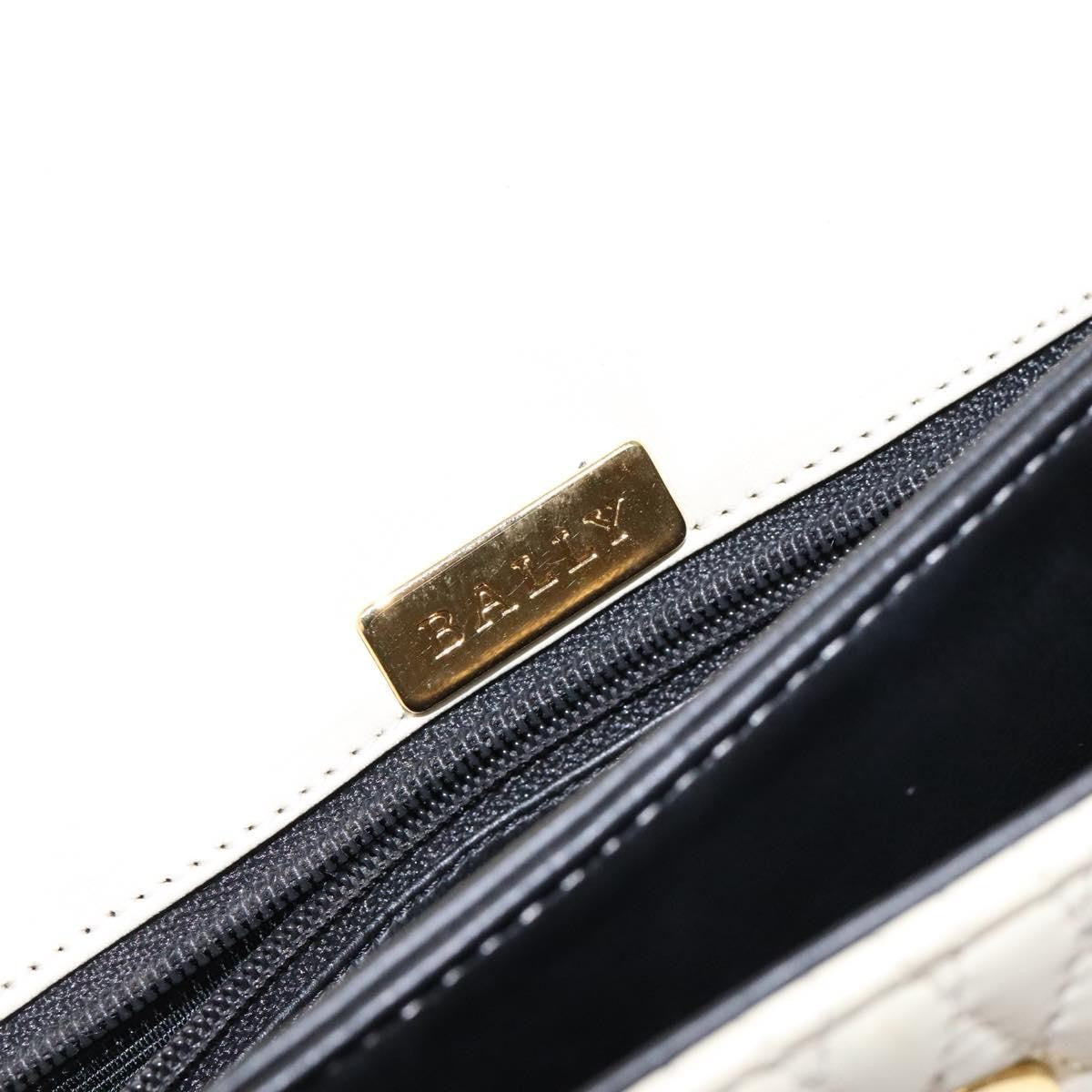 Bally Vintage Flap Handbag Quilted Leather, ECRU, LEATHER, Handbag