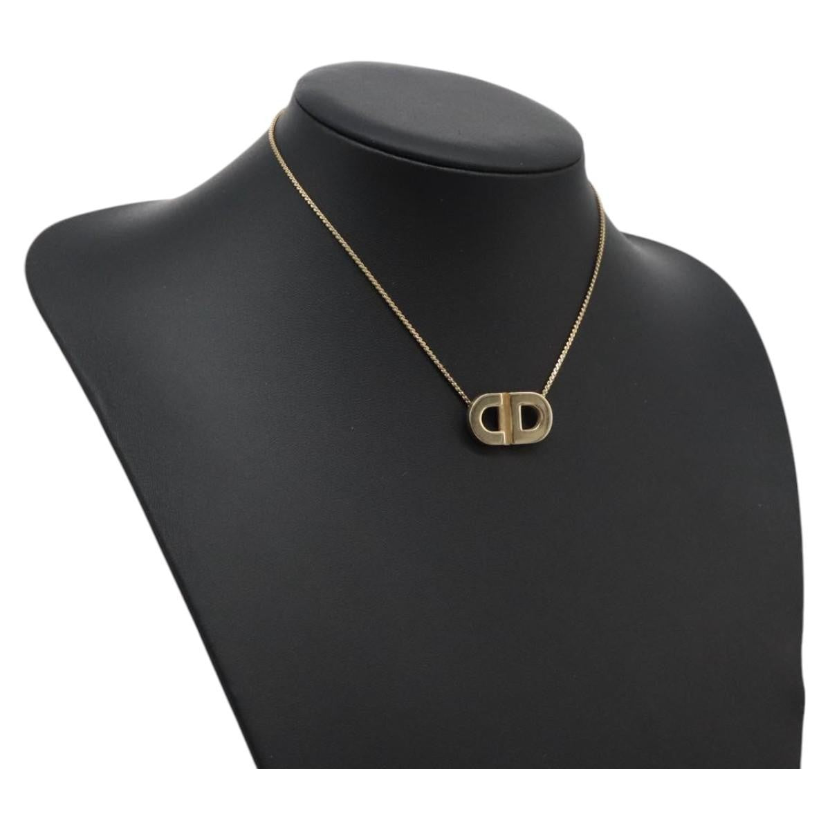 Christian Dior CD Pendant Necklace Gold-plated, GOLD, METAL, Necklace