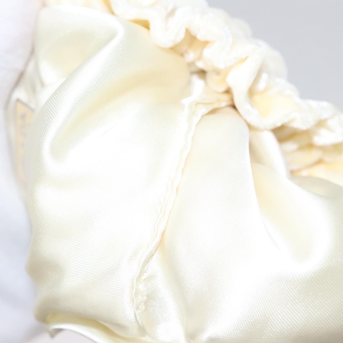 Prada Drawstring Pouch Velvet, BEIGE, VELVET, Clutche & pouche