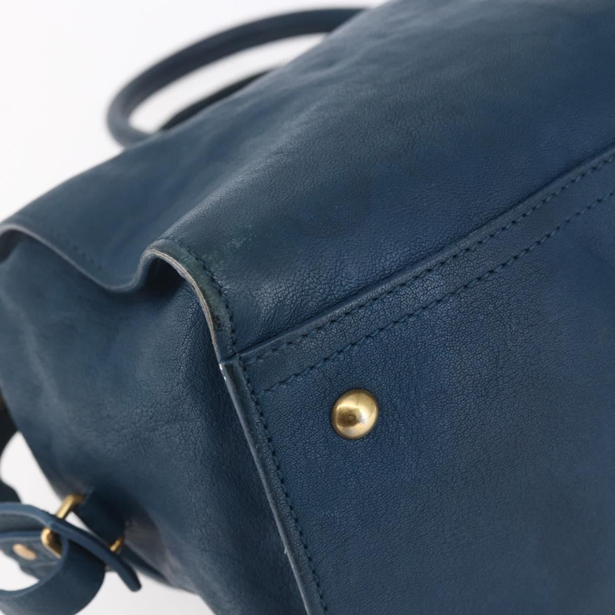 Saint Laurent Chyc Cabas Tote Leather, BLUE, LEATHER, Tote bag