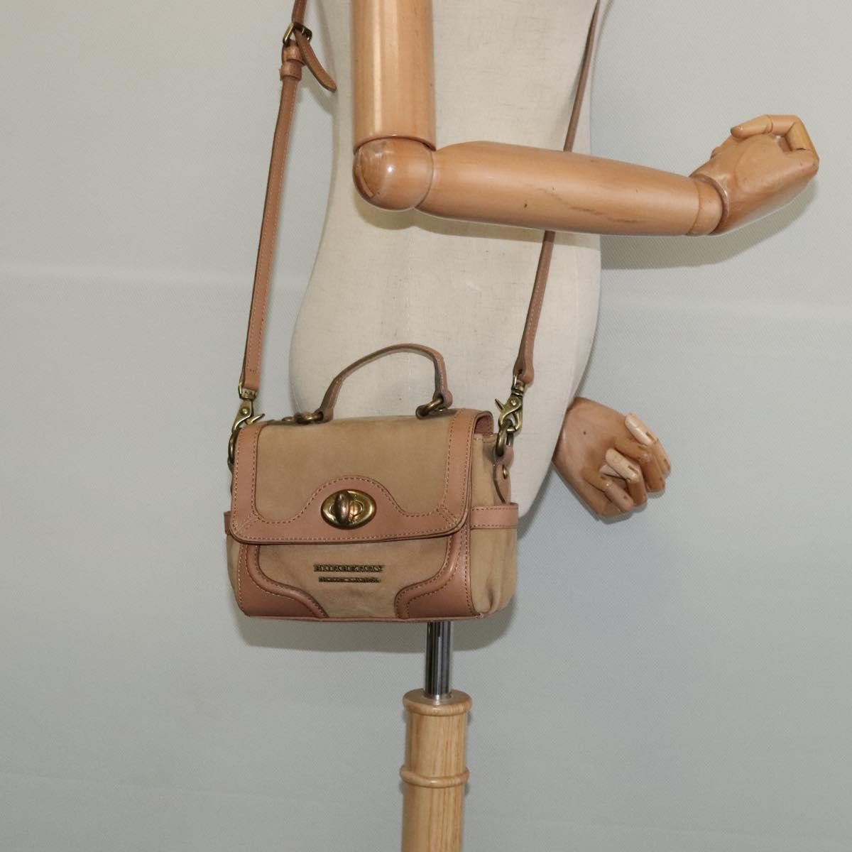 Burberry Blue Label Handbag Suede, BEIGE, SUEDE, Handbag