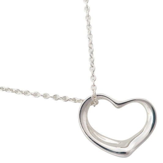 Tiffany & Co. Elsa Peretti Open Heart Pendant Necklace Sterling Silver, SILVER, SILVER, Necklace