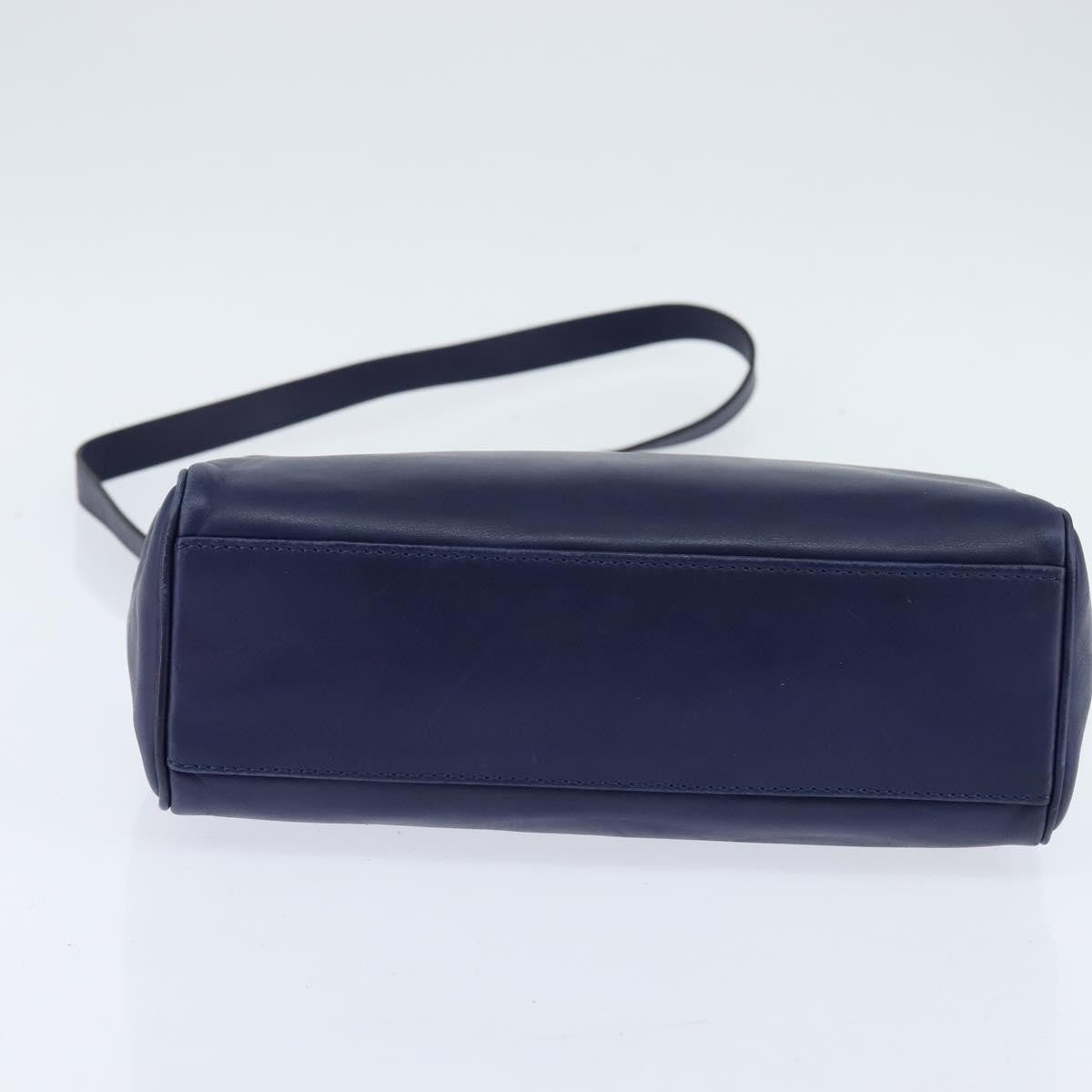 Celine Circle Logo Handbag Leather, BLUE, LEATHER, Handbag