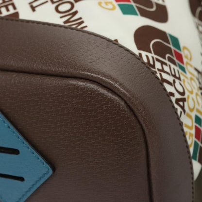 Gucci Gucci x The North Face Zip Backpack Printed Nylon, ECRU, NYLON, Backpack