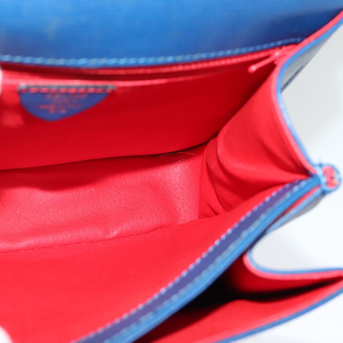 Celine Vintage Circle Logo Crossbody Bag Leather, BLUE, LEATHER, Crossbody bag