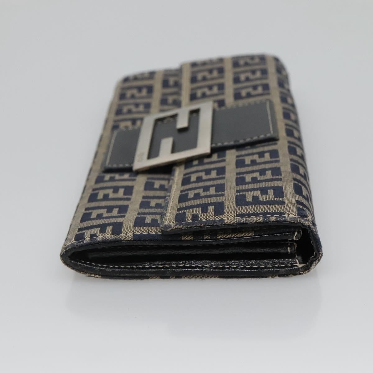 Fendi FF Continental Wallet Canvas, NAVY, CANVAS, Wallets