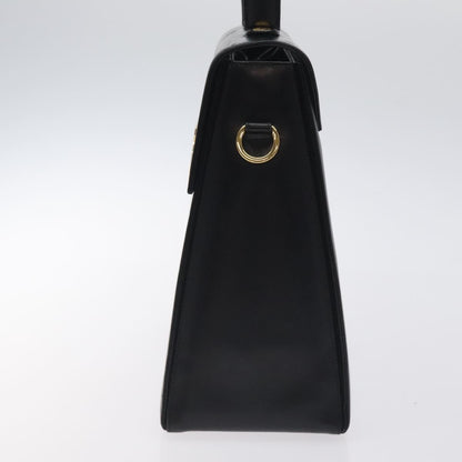 Salvatore Ferragamo Convertible Top Handle Bag Leather, BLACK, LEATHER, Handbag