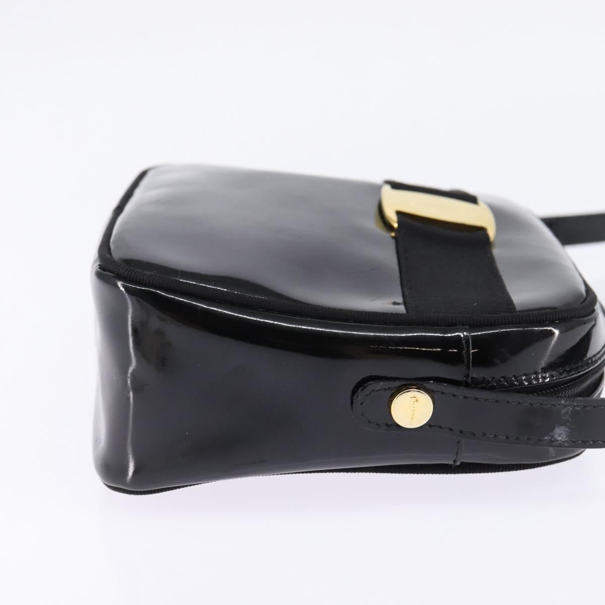 Salvatore Ferragamo Vara Bow camera Shoulder Bag Patent Leather, BLACK, PATENT_LEATHER, Shoulder bag