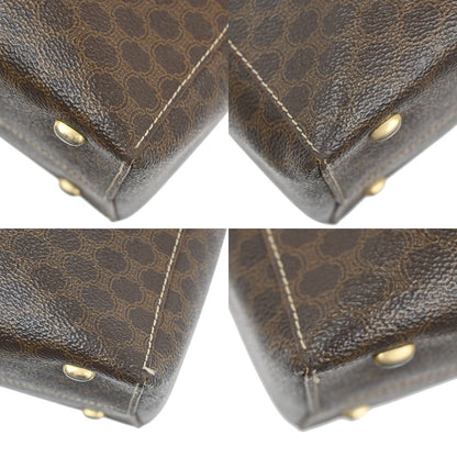 Celine Vintage Macadam Handbag Leather, BROWN, PVC, Handbag