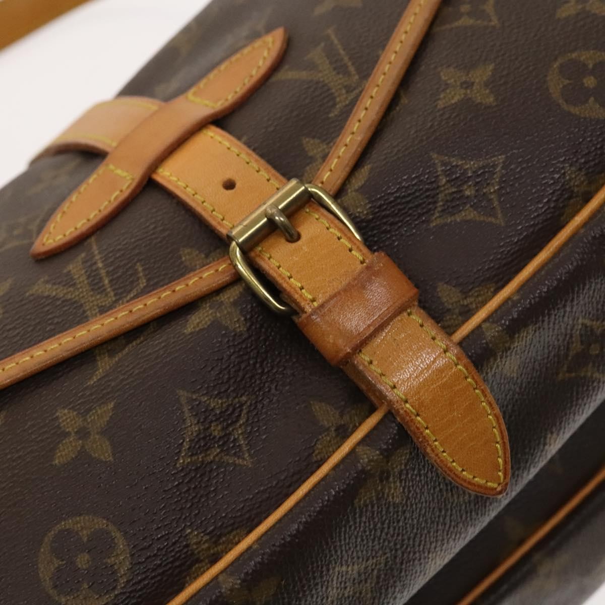 Louis Vuitton Saumur Handbag Monogram Canvas, BROWN, CANVAS, Shoulder bag