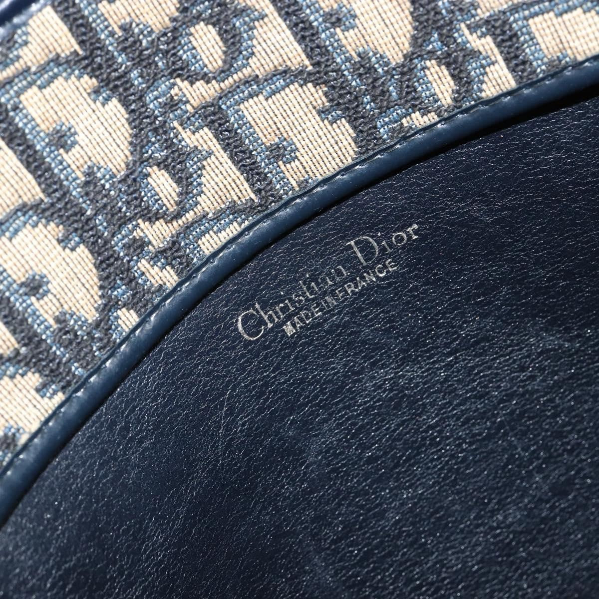 Christian Dior Vintage CD Trotter Handbag Canvas, NAVY, CANVAS, Handbag