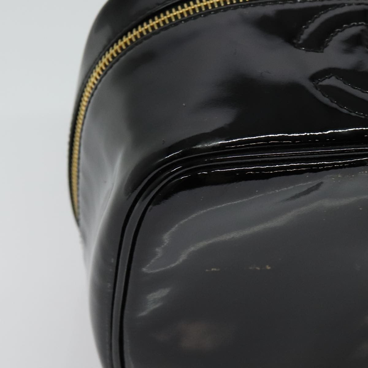 Chanel Vanity pouch Leather, BLACK, PATENT_LEATHER, Toiletry Case