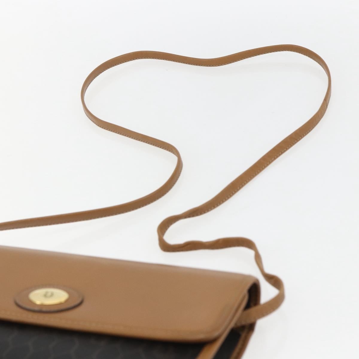 Christian Dior Vintage Honeycomb Shoulder Bag Canvas and Leather, BLACK, PVC, Shoulder bag