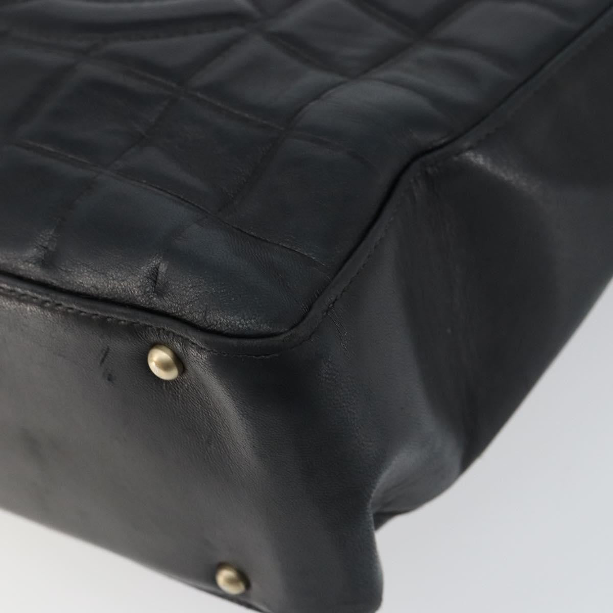 Chanel Chocolate Bar CC Tote Quilted Leather, BLACK, LEATHER, Tote bag