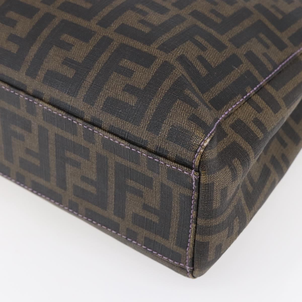 Fendi Compartment Shopping Tote Zucca Coated Canvas, BLACK, PVC, Tote bag