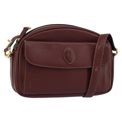cartier Must de Cartier Shoulder Bag Leather, BURGUNDY, LEATHER, Shoulder bag
