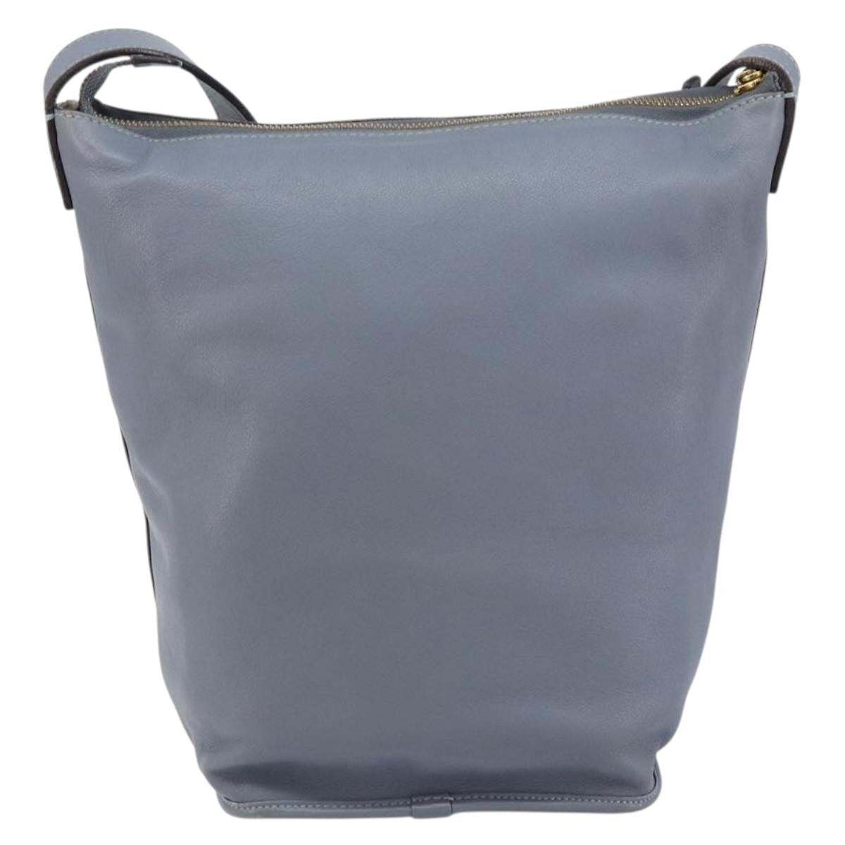 Loewe Anagram Shoulder Bag Leather, BLUE, LEATHER, Shoulder bag