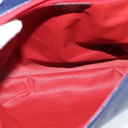 Celine Circle Logo Handbag Leather, BLUE, LEATHER, Handbag