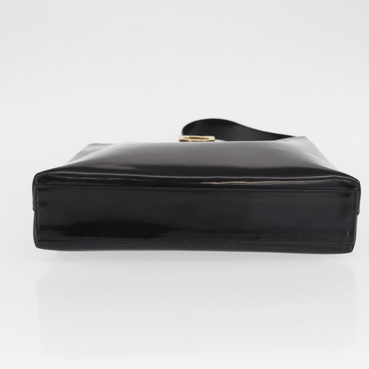 Salvatore Ferragamo Gancini Shoulder Bag Leather, BLACK, LEATHER, Shoulder bag