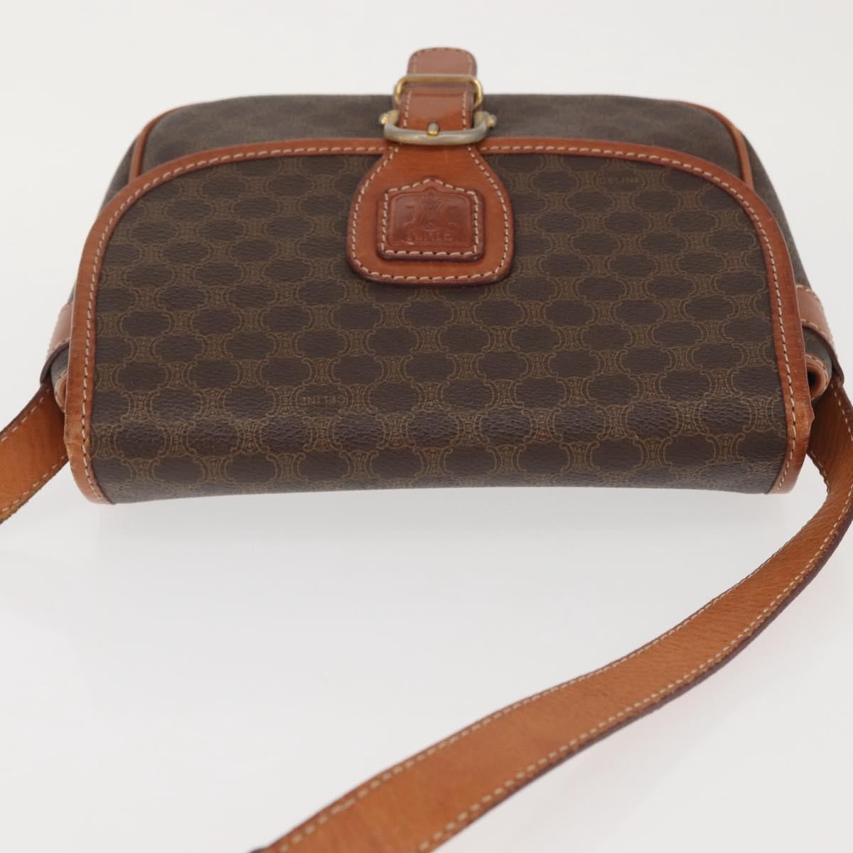 Celine Macadam Shoulder Bag PVC Leather, BROWN, CANVAS, Shoulder bag