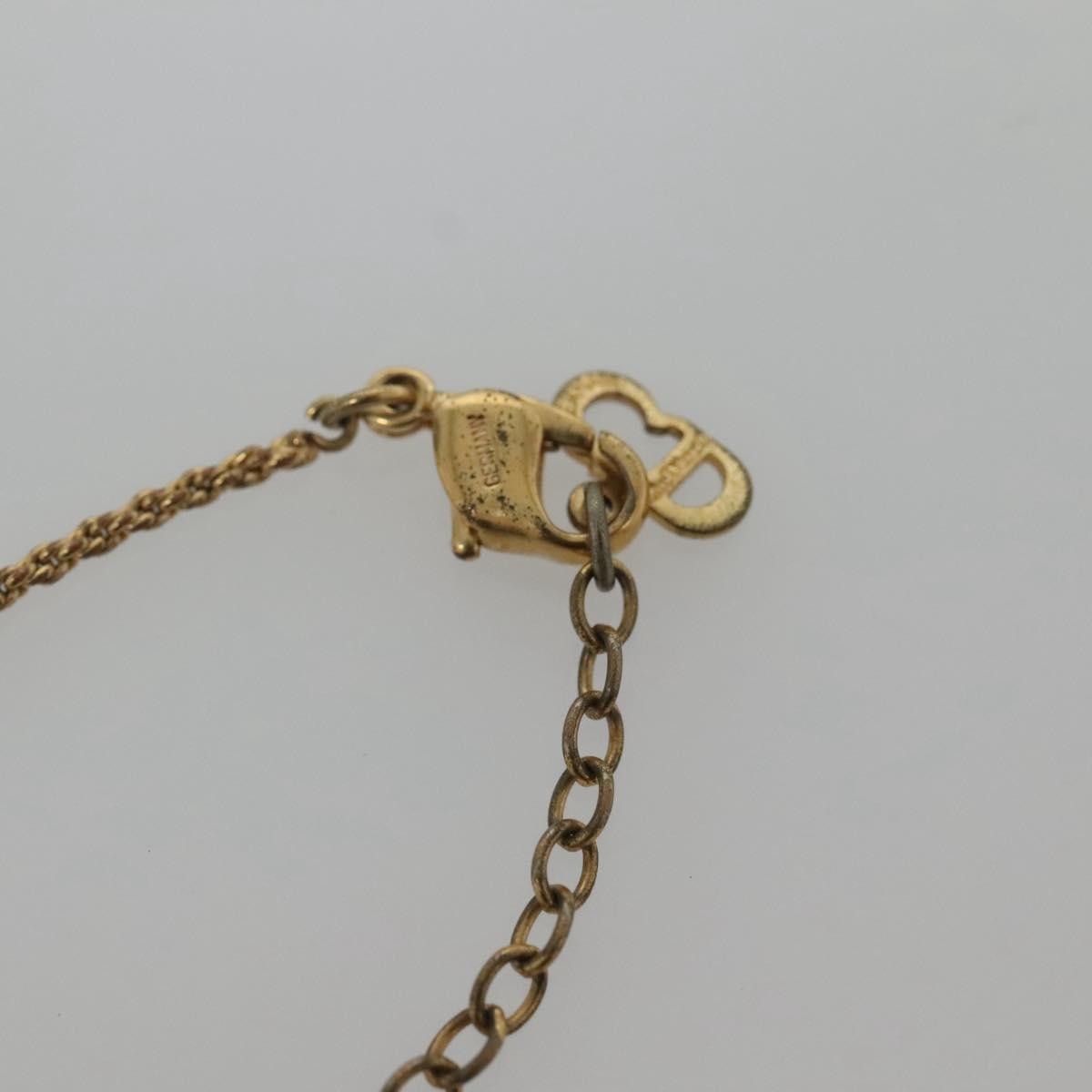 Christian Dior Logo Pendant Necklace Metal, GOLD, METAL, Necklace