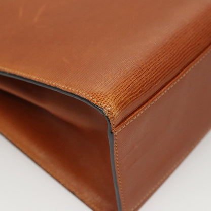 Celine Vintage Logo Top Handle Bag Leather, BROWN, LEATHER, Handbag