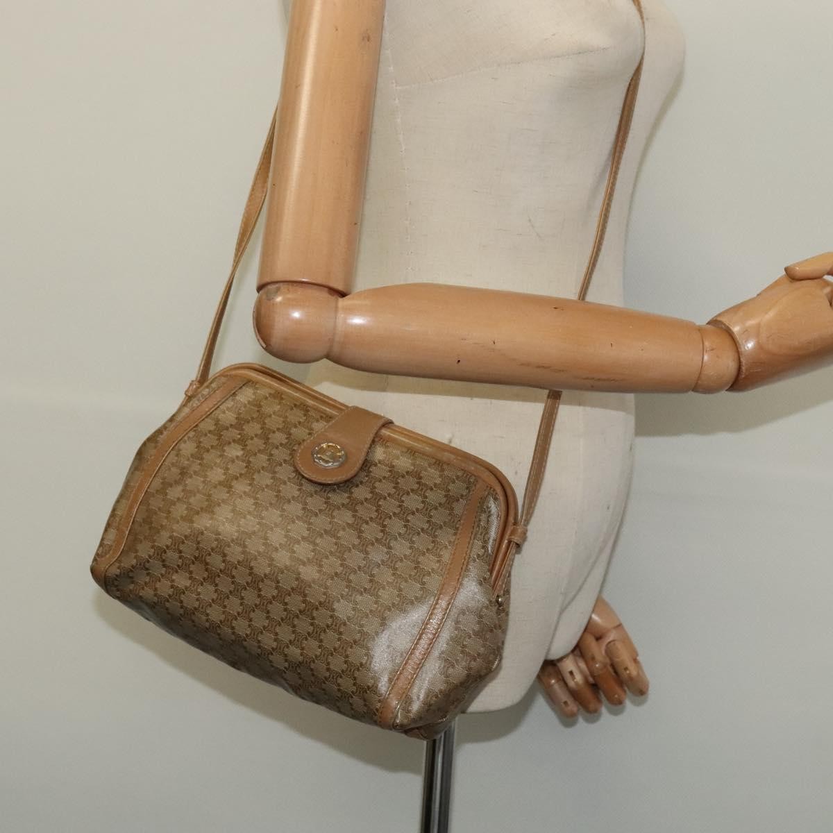 Celine Macadam Shoulder Bag PVC Leather, BEIGE, PVC, Shoulder bag