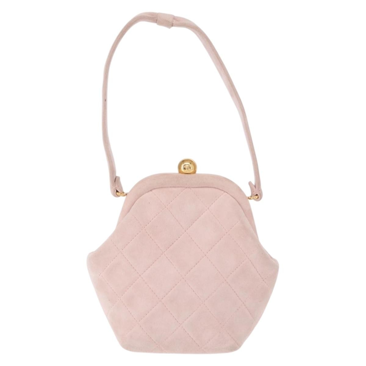 Chanel Vintage CC Hand bag Suede, PINK, SUEDE, Handbag
