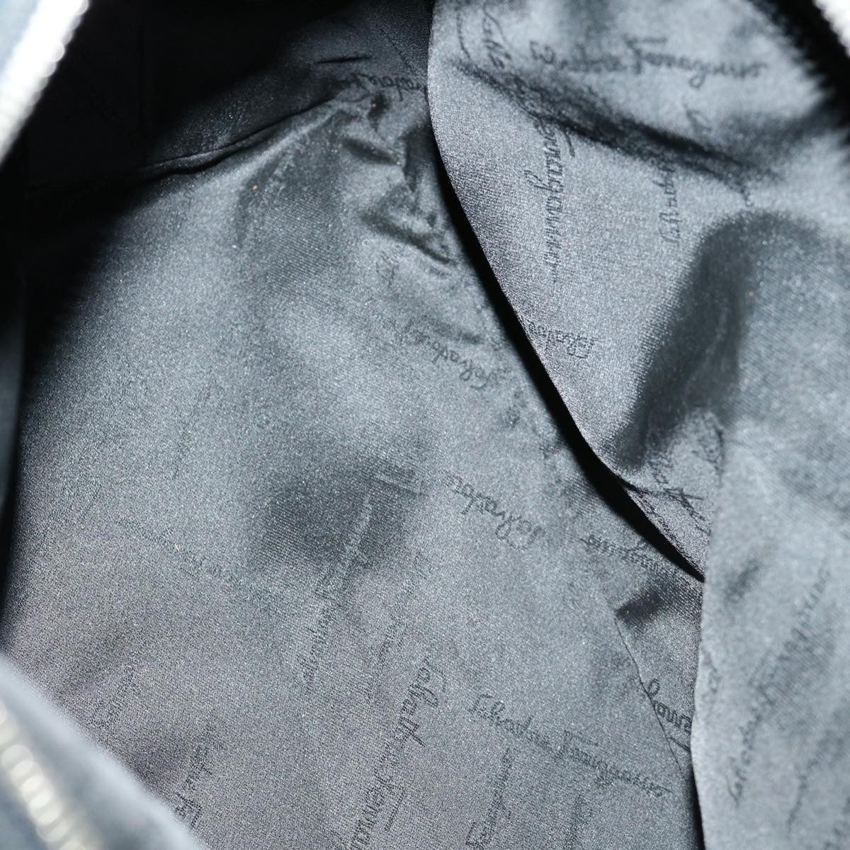 Salvatore Ferragamo Vintage Shoulder Bag Canvas, BLACK, CANVAS, Shoulder bag