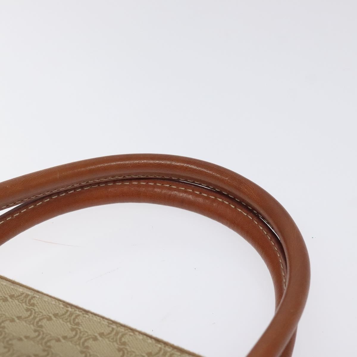 Celine Vintage Macadam Handbag Canvas, BEIGE, CANVAS, Handbag