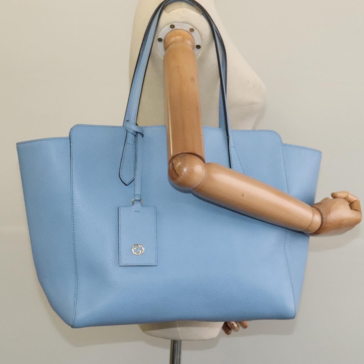 Gucci Swing Tote Leather, BLUE, LEATHER, Tote bag