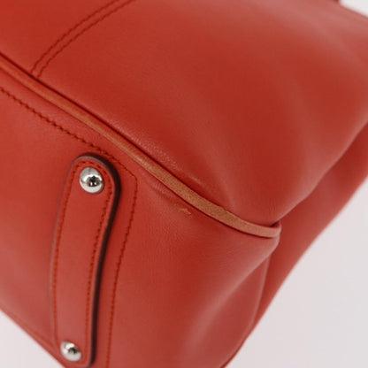 Salvatore Ferragamo Gancini handbag Leather, ORANGE, LEATHER, Handbag