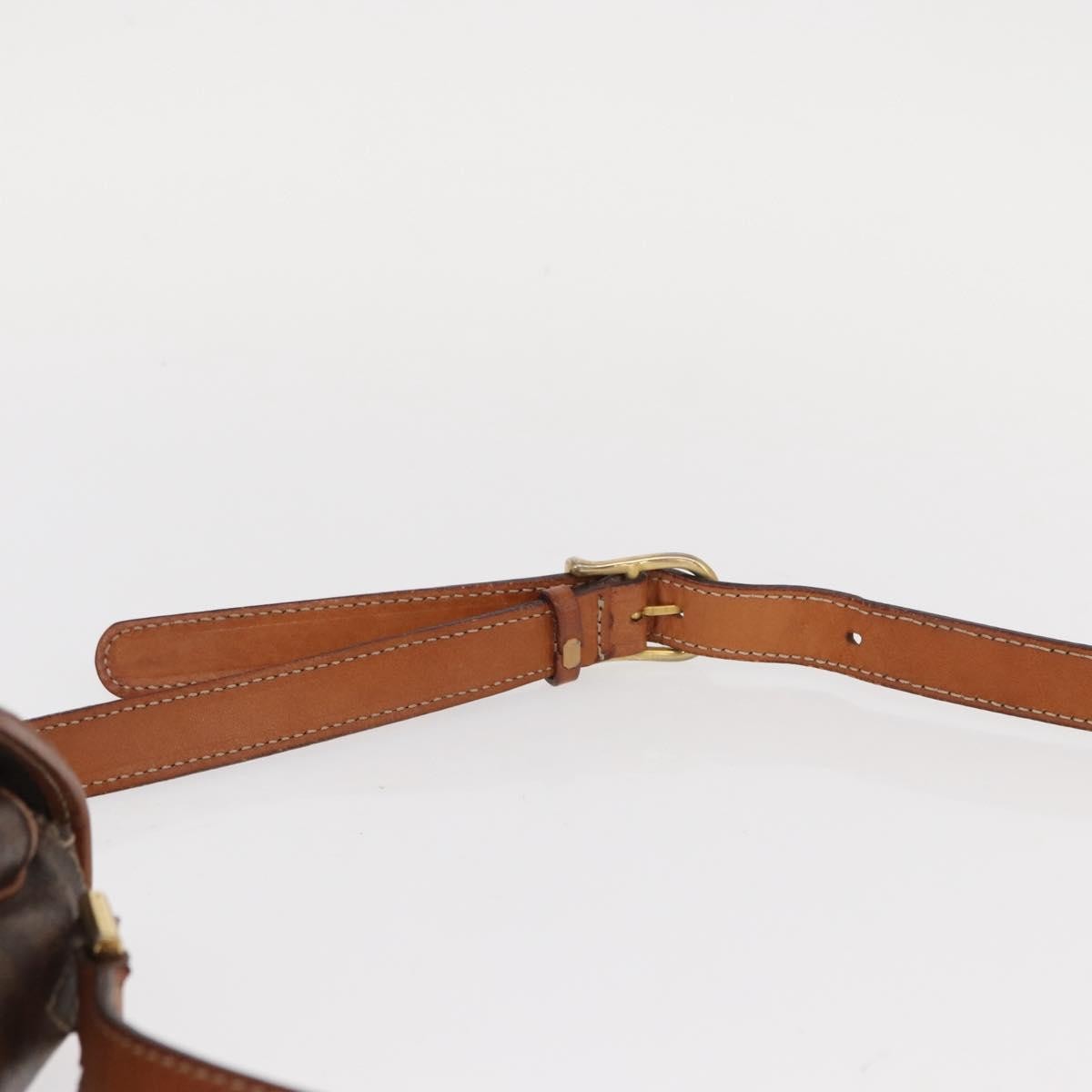 Celine Vintage Macadam Shoulder Bag Canvas and Leather, BROWN, CANVAS, Shoulder bag