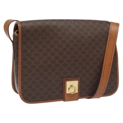 Celine Macadam Shoulder Bag PVC Leather, BROWN, CANVAS, Shoulder bag