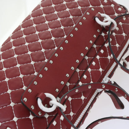 Valentino Garavani Free Rockstud Spike Duffle Bag Quilted Leather, RED, LEATHER, Shoulder bag