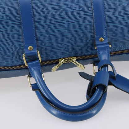 Louis Vuitton Keepall Bag Epi Leather, BLUE, LEATHER, Travel bag
