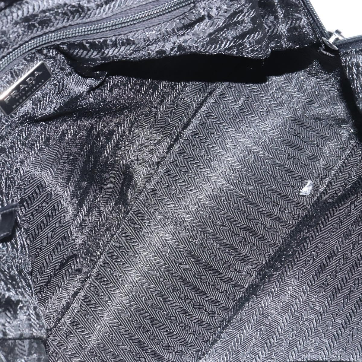 Prada Vintage Shoulder Bag Nylon and Leather, BLACK, NYLON, Shoulder bag