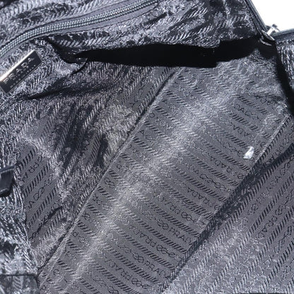 Prada Vintage Shoulder Bag Nylon and Leather, BLACK, NYLON, Shoulder bag